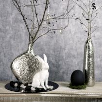 Vase décoratif vase à fleurs métal martelé argent Ø9,5cm H41cm