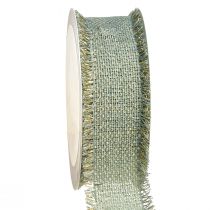 Article Ruban décoratif frange ruban décoratif vert clair or L40mm L15m