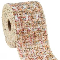 Article Ruban décoratif pour bijoux, patchwork de paillettes colorées, W70mm L5m