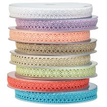Article Ruban dentelle ruban décoratif diverses couleurs W16mm L20m