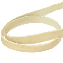 Article Ruban décoratif en velours, ruban cadeau, velours beige, 10 mm, 20 m