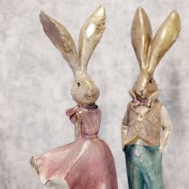 Article Figurine décorative de lapin en robe, idéale pour une décoration élégante de printemps et de Pâques, 55 cm