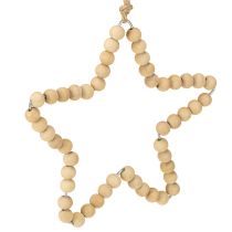 Article Décorations suspendues en bois pour Noël – Cœur, Étoile et Sapin – 6 pièces