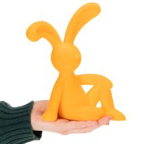 Article Figurines décoratives lapins jaunes en plastique - Lot de 2, hauteur 22 cm