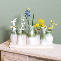 Article Vases décoratifs en céramique sur plateau, objet de décoration polyvalent, 26 cm
