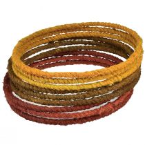Article Anneau décoratif anneau coloré boucle de jute jaune ocre marron Ø20cm 9pcs