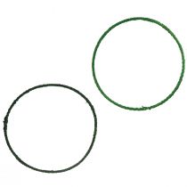 Article Anneau décoratif jute décoration boucle vert vert foncé Ø30cm 4pcs