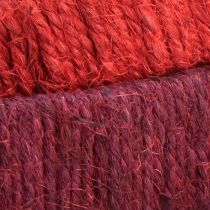 Article Anneau décoratif jute décoration boucle rouge rouge foncé 4cm Ø30cm 2pcs