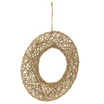 Article Anneaux décoratifs en jute, décoration suspendue naturelle, style bohème, Ø 38 cm, lot de 2, anneaux métalliques, décoration murale, décoration de fenêtre