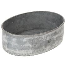 Article Set de 3 Coupelles Ovale en Métal Gris L22,5/19,5/16cm