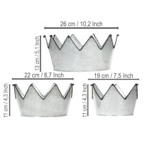 Article Set de trois coupes décoratives en métal en forme de couronne