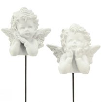 Article Figurine ange pour cimetière Décoration funéraire piquet 5cm 6pc