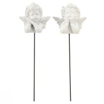 Article Figurine ange pour cimetière Décoration funéraire piquet 5cm 6pc