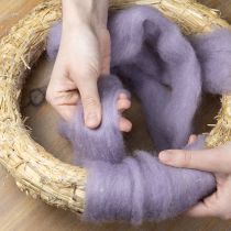 Article Laine cardée violette claire 2 m pour travaux créatifs et décoration