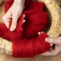 Article Laine feutrée rouge 2 m pour décoration et loisirs créatifs