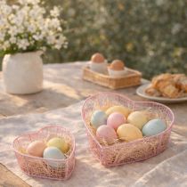 Article Paniers en fil de fer, en forme de cœur, pour la décoration et le rangement, 20 cm, lot de 4