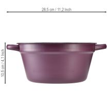 Article Seau rond en métal avec poignées violet Ø22,5cm H10,5cm