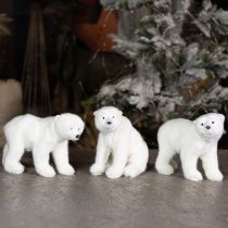 Article Figurines décoratives ours polaire debout et assis blanc 16/20 cm 3 pièces