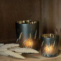 Article Lanterne décorative élégante à motif d'herbe pour une touche chaleureuse dans votre intérieur, 12,5 cm, lot de 2.