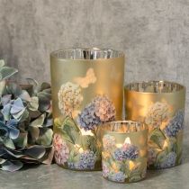 Article Élégant bougeoir à motifs floraux pour une décoration de chambre chaleureuse, 12,5 cm, lot de 2.