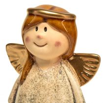 Article Figurines décoratives d&#39;ange – Crème et blanc avec accents dorés, 13 cm – Embellissement céleste pour votre maison – Lot de 2