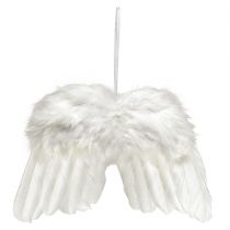 Article Ailes d'ange en plumes blanches – décoration de Noël romantique à suspendre 25×18cm 3pcs