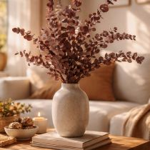 Article Branches d'eucalyptus, eucalyptus stabilisé, fleurs séchées, rouge, 75 cm, 150 g