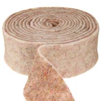 Article Ruban de feutre, ruban de laine, tissu décoratif, feutre de laine beige marron-rouge, 7,5 cm, 5 m