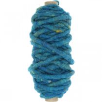 Cordon de feutre avec fil de laine polaire bleu 20m