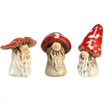 Article Figurines de gnomes de conte de fées – rouge à pois blancs, 7,5 cm – décoration magique pour le jardin et la maison – 6 pièces