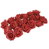 Article Rose en mousse Roses artificielles rouges en mousse 7,5 cm 18 pcs