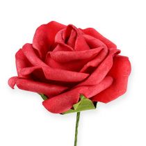Rose en mousse Ø6cm rouge 27p
