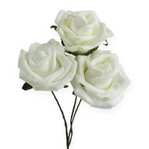 Rose en mousse Ø6cm blanc 27p