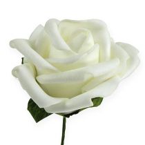 Rose en mousse Ø6cm blanc 27p