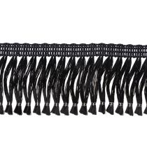 Article Ruban à Franges Décoratif Noir 4 cm - 25 m