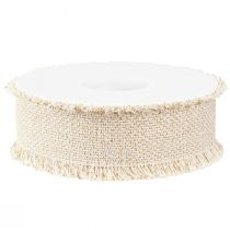 Article Ruban à franges ruban décoratif or blanc L40mm L15m