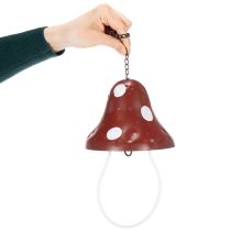 Article Station d'alimentation en métal, motif amanite tue-mouches, suspendue, rouge et blanche, 25,5 cm