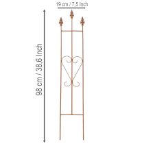 Article Treillis de jardin, support décoratif en forme de cœur pour plantes grimpantes, 98 cm