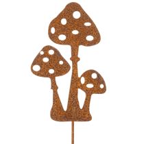 Article Tuteur de jardin en acier patiné, tuteur décoratif pour amanite tue-mouches, 15 cm, lot de 6