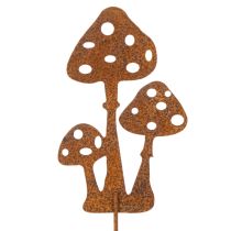 Article Tuteur de jardin en acier patiné, tuteur décoratif pour amanite tue-mouches, 15 cm, lot de 6