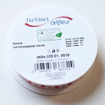 Article Ruban cadeau à motifs de cœurs, idéal pour des emballages créatifs et des cadeaux personnalisés, 2,5 cm de large, 15 m de long