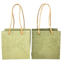 Article Sacs cadeaux avec poignée papier aluminium vert 10,5cm 12 pcs
