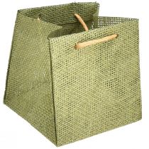 Article Sacs cadeaux papier tissé aspect vert 12x12cm 12 pcs