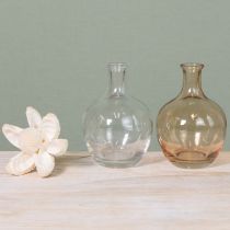 Article Mini vases en verre ambré et transparent, Ø 7,5 cm, H 11 cm, lot de 4
