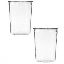 Article Vase en verre vase décoratif conique transparent Ø12cm H15,5cm 2pcs