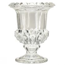 Article Vase en verre vintage au design coupe – transparent, 16x20 cm – décoration de table élégante