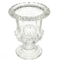 Article Vase en verre vintage au design coupe – transparent, 16x20 cm – décoration de table élégante