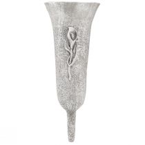 Article Vase funéraire vase gris à coller avec motif calla H32,5cm