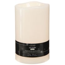 Article Bougie LED à minuterie Ø12,5cm H20cm couleur crème pour extérieur