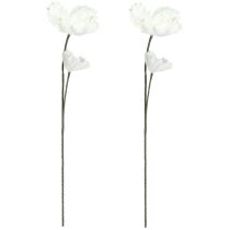 Article Grandes fleurs en mousse Fleurs artificielles en mousse Blanc 85cm 2pcs